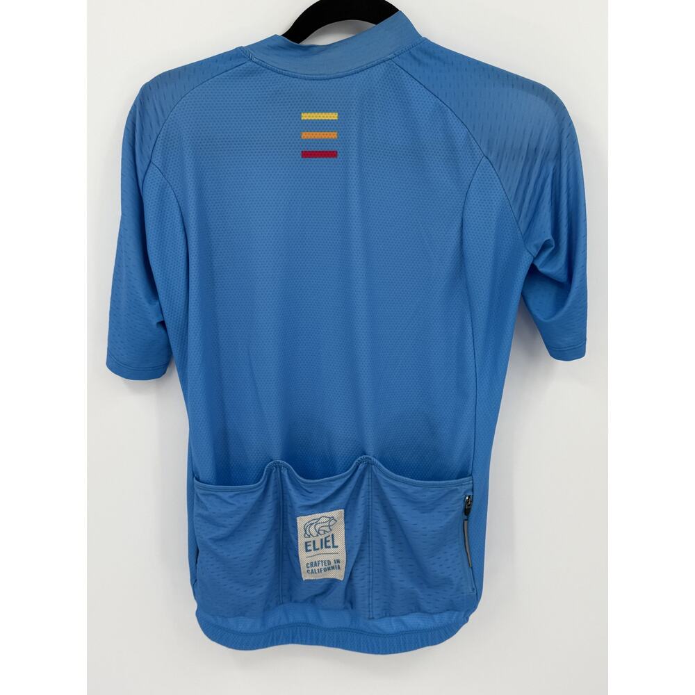 Eliel Men's Blue Full-Zip Cycling Road Mountain Bike Jersey Short Sleeve Size L - Picture 3 of 6